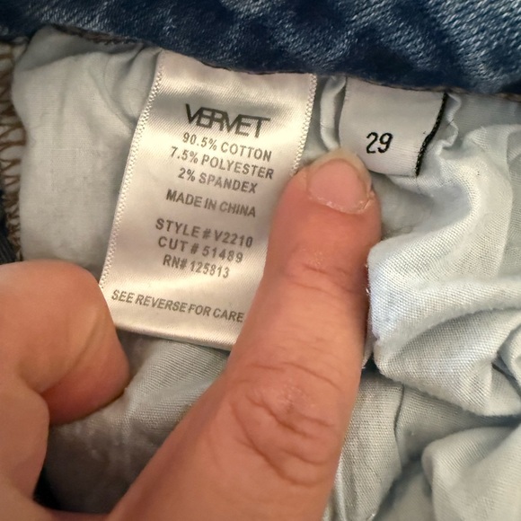 Vervet Blue High Rise Distressed Raw Hem Skinny Ankle Denim Jeans 29 MRSP $64 - Picture 7 of 11